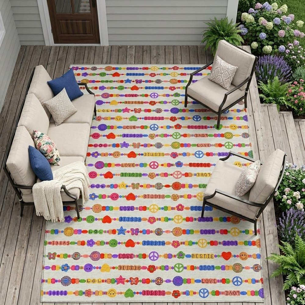 8' X 10' Ivory And Olive Green Geometric Washable Indoor Outdoor Area Rug — view 7