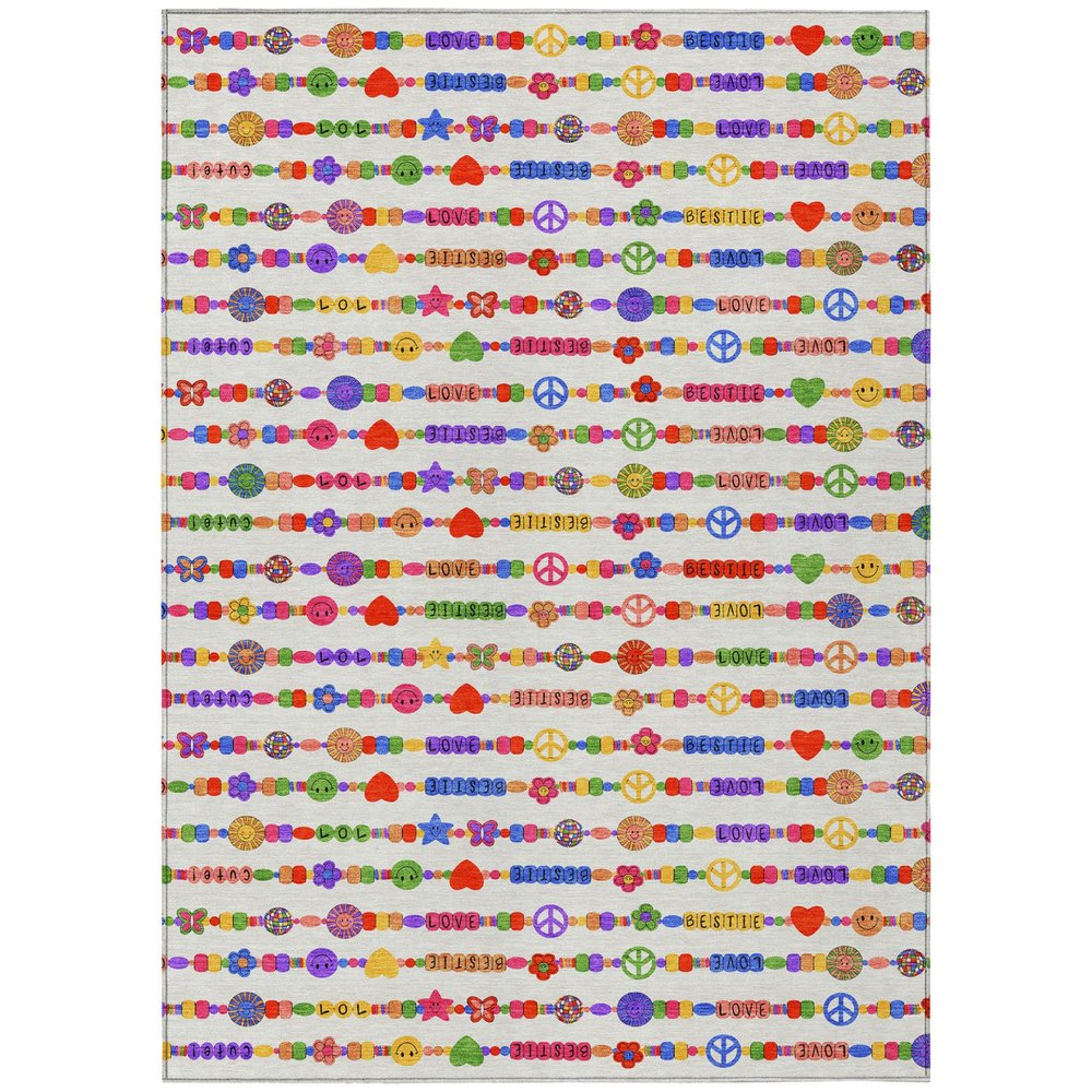 9' X 12' Ivory And Olive Green Geometric Washable Indoor Outdoor Area Rug — view 1