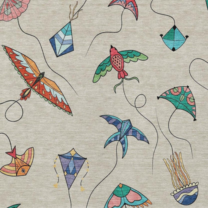 5' X 8' Beige And Orange Geometric Washable Indoor Outdoor Area Rug HomeRoots