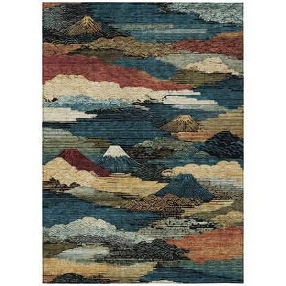 9' X 12' Black And Ivory Abstract Washable Indoor Outdoor Area Rug HomeRoots