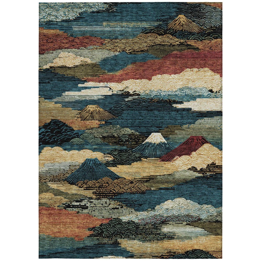9' X 12' Black And Ivory Abstract Washable Indoor Outdoor Area Rug — view 6