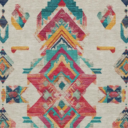 10' X 14' Beige And Ivory Tribal Washable Indoor Outdoor Area Rug HomeRoots