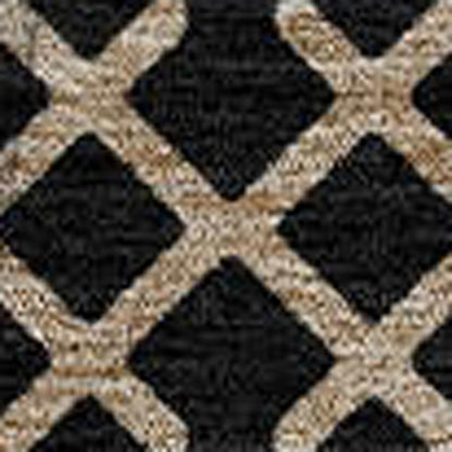 8' Black And Beige Round Striped Washable Indoor Outdoor Area Rug HomeRoots