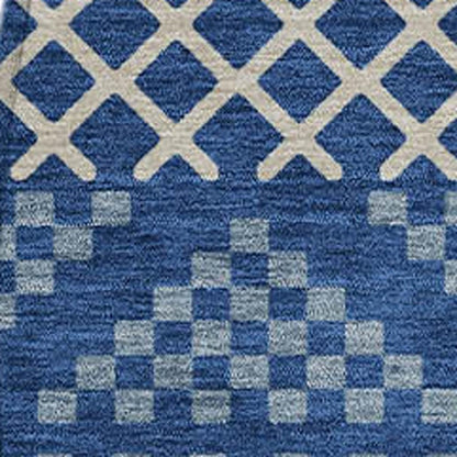 8' Navy Blue And Copper Round Striped Washable Indoor Outdoor Area Rug