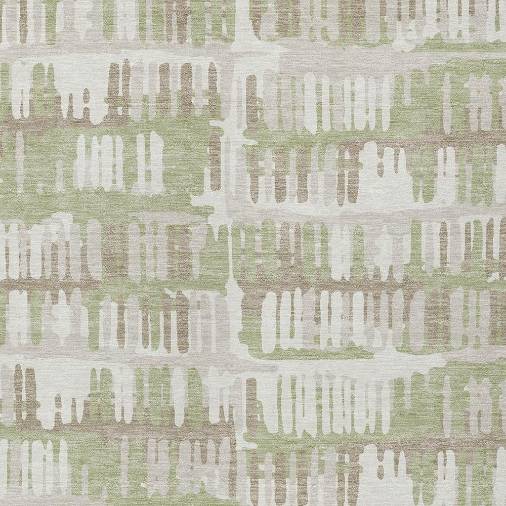 9' X 12' Green And Denim Blue Abstract Washable Indoor Outdoor Area Rug — view 4