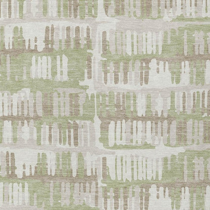 9' X 12' Green And Denim Blue Abstract Washable Indoor Outdoor Area Rug HomeRoots