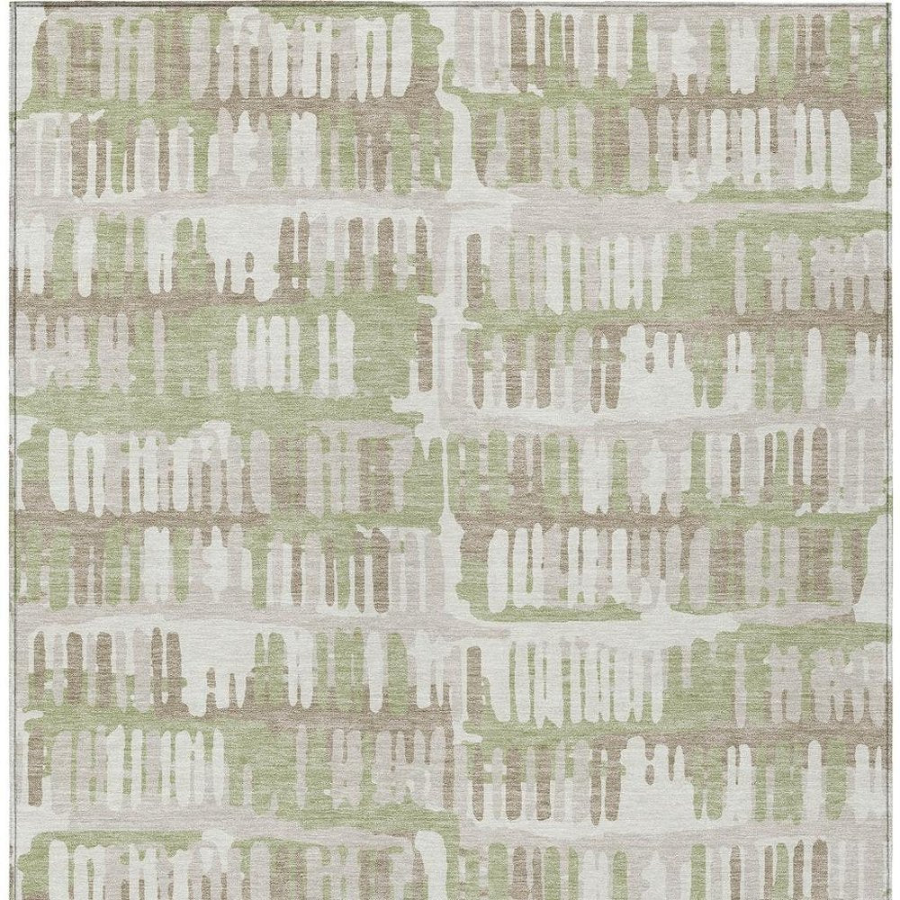 9' X 12' Green And Denim Blue Abstract Washable Indoor Outdoor Area Rug HomeRoots