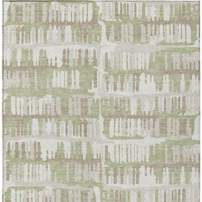 9' X 12' Green And Denim Blue Abstract Washable Indoor Outdoor Area Rug HomeRoots