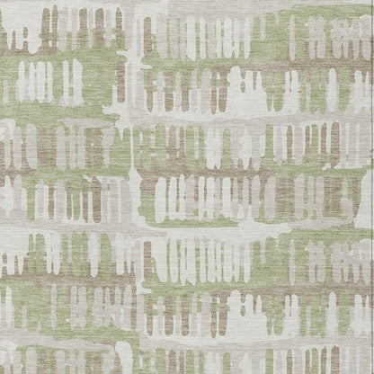 9' X 12' Green And Denim Blue Abstract Washable Indoor Outdoor Area Rug HomeRoots