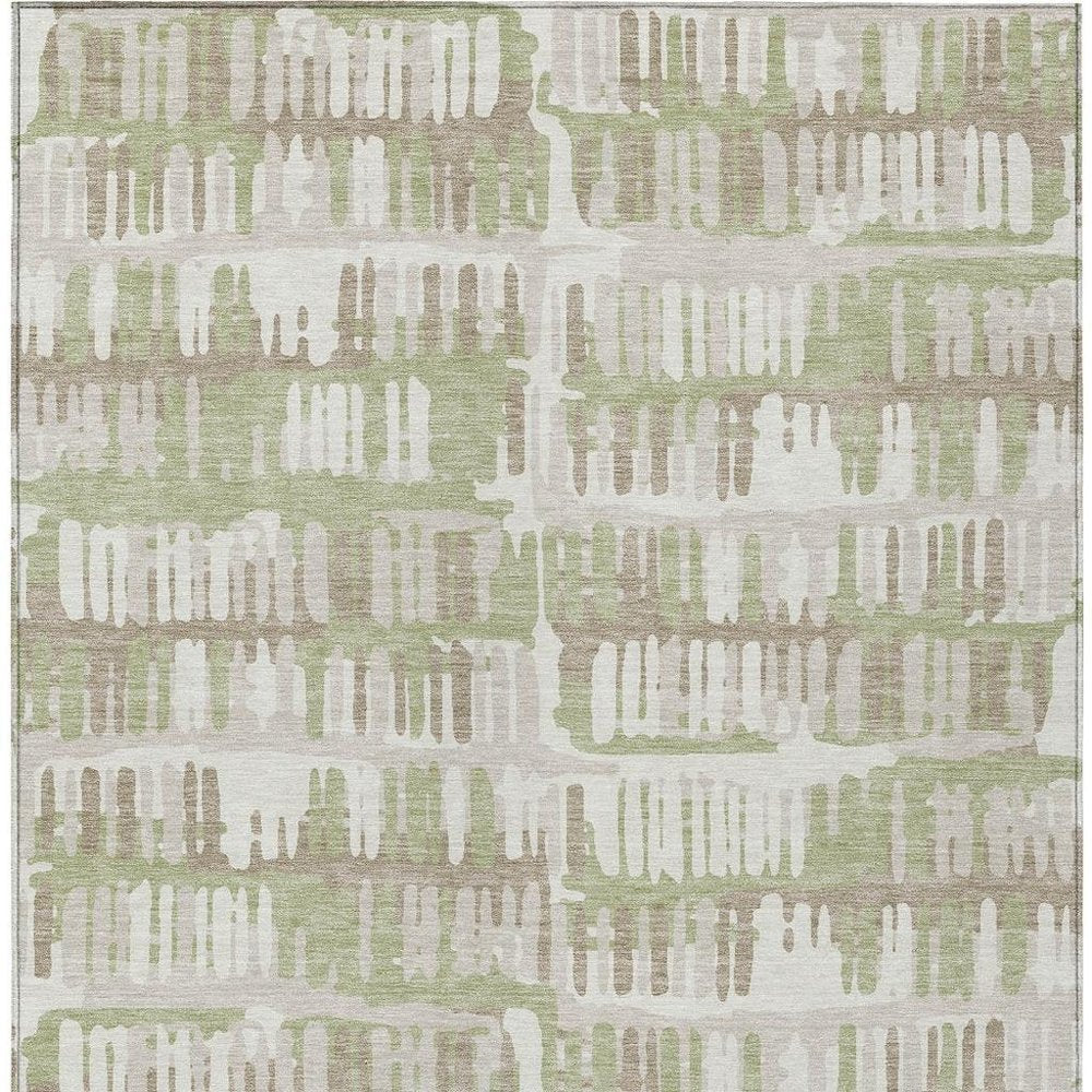 9' X 12' Green And Denim Blue Abstract Washable Indoor Outdoor Area Rug HomeRoots