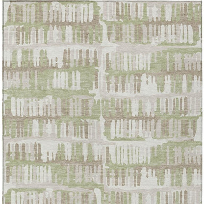 9' X 12' Green And Denim Blue Abstract Washable Indoor Outdoor Area Rug HomeRoots