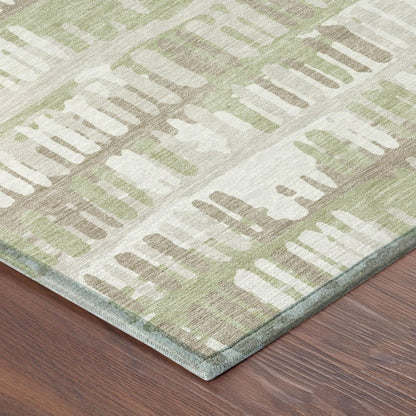 9' X 12' Green And Denim Blue Abstract Washable Indoor Outdoor Area Rug HomeRoots