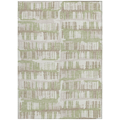 10' X 14' Green And Denim Blue Abstract Washable Indoor Outdoor Area Rug HomeRoots
