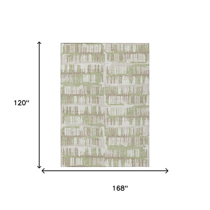 10' X 14' Green And Denim Blue Abstract Washable Indoor Outdoor Area Rug HomeRoots