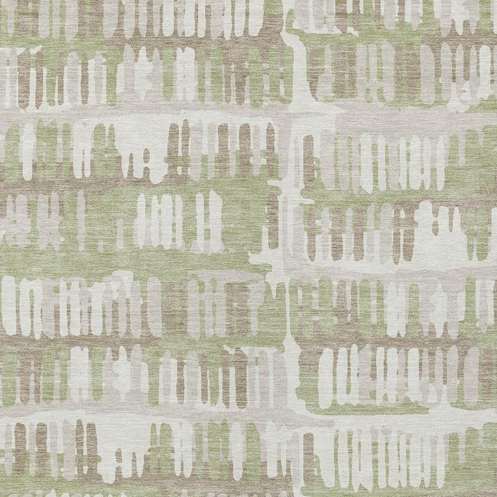 10' X 14' Green And Denim Blue Abstract Washable Indoor Outdoor Area Rug — view 8