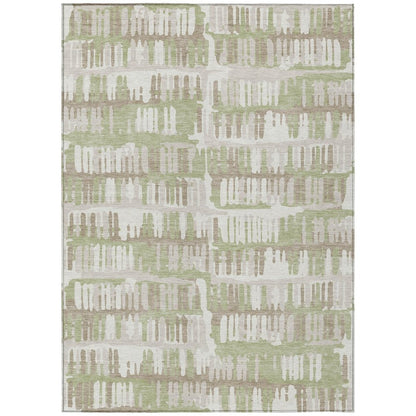 10' X 14' Green And Denim Blue Abstract Washable Indoor Outdoor Area Rug HomeRoots