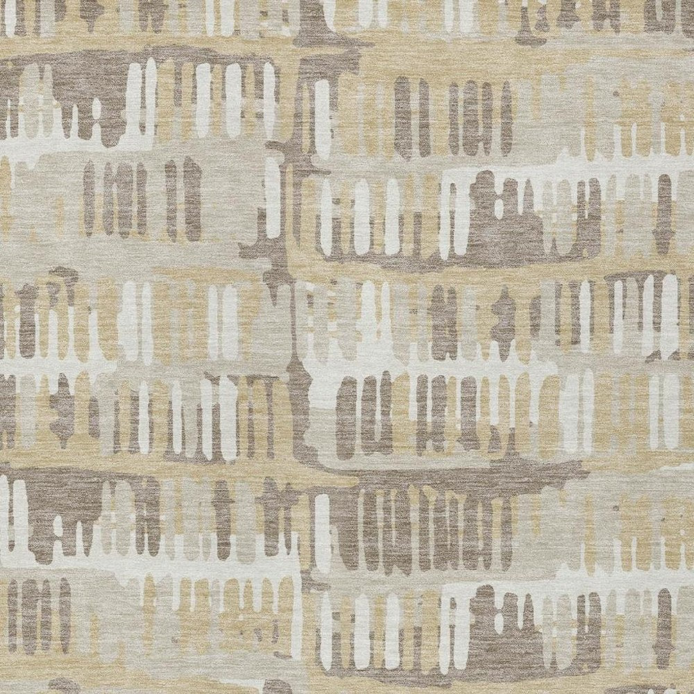 8' X 10' Beige And Taupe Abstract Washable Indoor Outdoor Area Rug — view 4