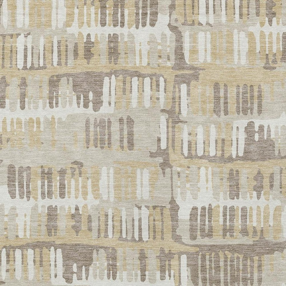 8' X 10' Beige And Taupe Abstract Washable Indoor Outdoor Area Rug HomeRoots