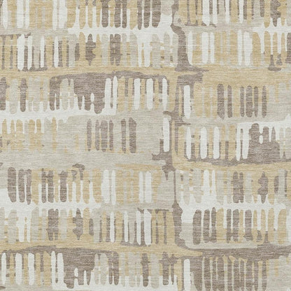 8' X 10' Beige And Taupe Abstract Washable Indoor Outdoor Area Rug HomeRoots
