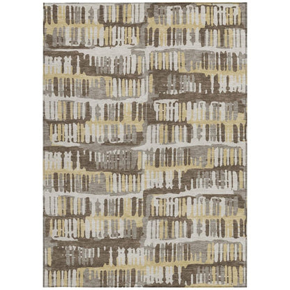 3' X 5' Chocolate And Ivory Abstract Washable Indoor Outdoor Area Rug HomeRoots