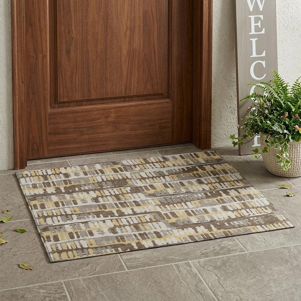 3' X 5' Chocolate And Ivory Abstract Washable Indoor Outdoor Area Rug HomeRoots