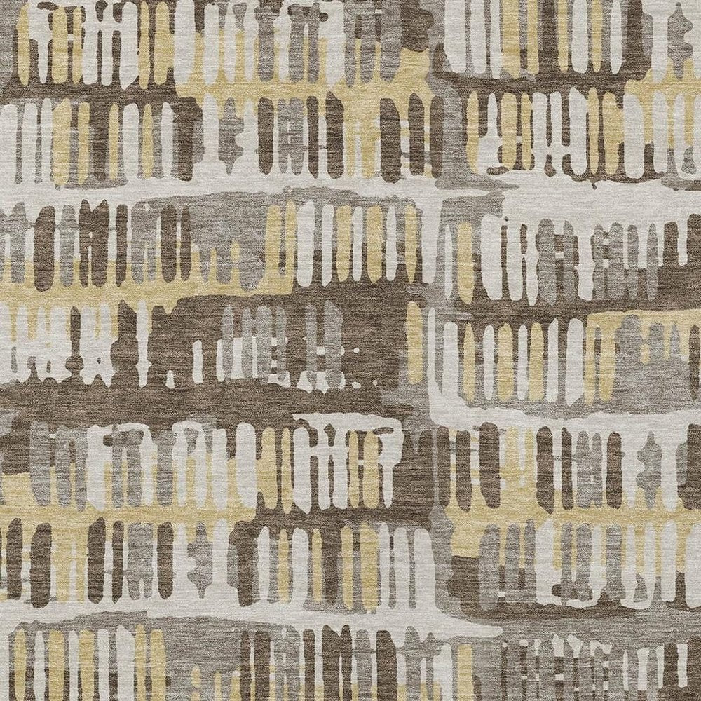 5' X 8' Chocolate And Ivory Abstract Washable Indoor Outdoor Area Rug HomeRoots