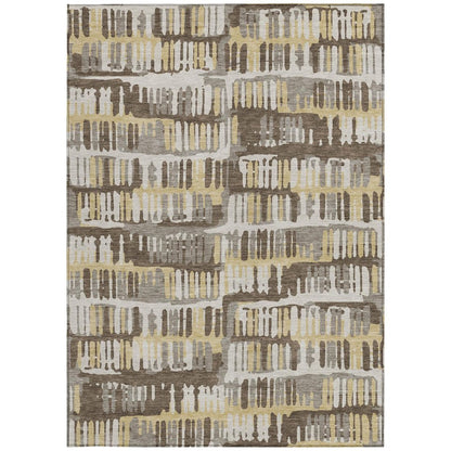 9' X 12' Chocolate And Ivory Abstract Washable Indoor Outdoor Area Rug HomeRoots