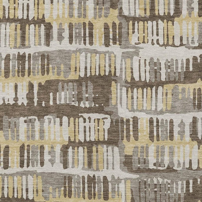 10' X 14' Chocolate And Ivory Abstract Washable Indoor Outdoor Area Rug HomeRoots