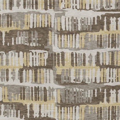 10' X 14' Chocolate And Ivory Abstract Washable Indoor Outdoor Area Rug HomeRoots