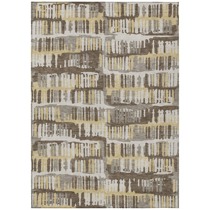 10' X 14' Chocolate And Ivory Abstract Washable Indoor Outdoor Area Rug HomeRoots