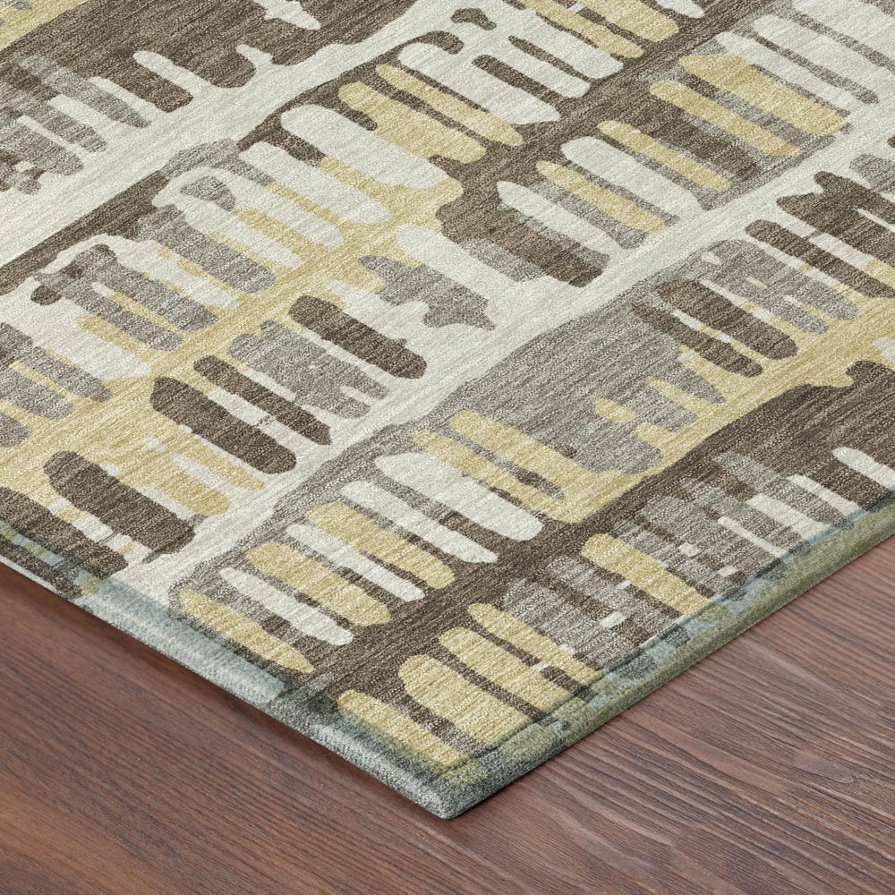 10' X 14' Chocolate And Ivory Abstract Washable Indoor Outdoor Area Rug HomeRoots