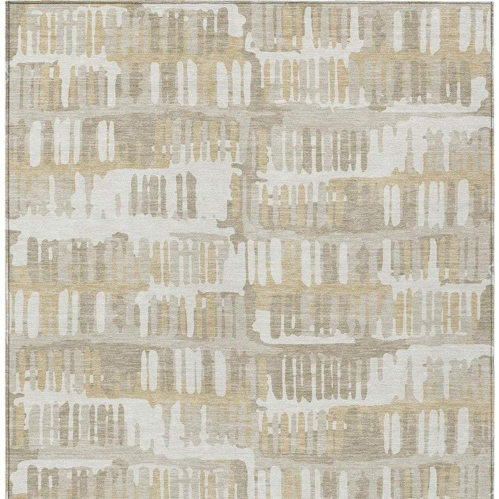 3' X 5' Ivory And Gray Abstract Washable Indoor Outdoor Area Rug HomeRoots