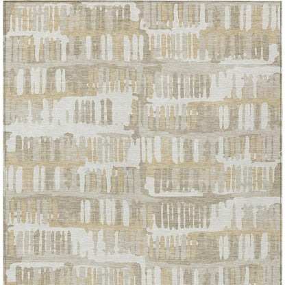 3' X 5' Ivory And Gray Abstract Washable Indoor Outdoor Area Rug HomeRoots