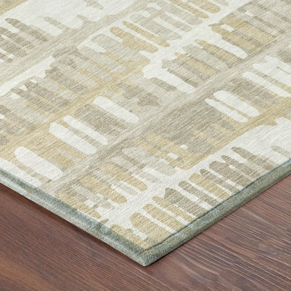 3' X 5' Ivory And Gray Abstract Washable Indoor Outdoor Area Rug HomeRoots