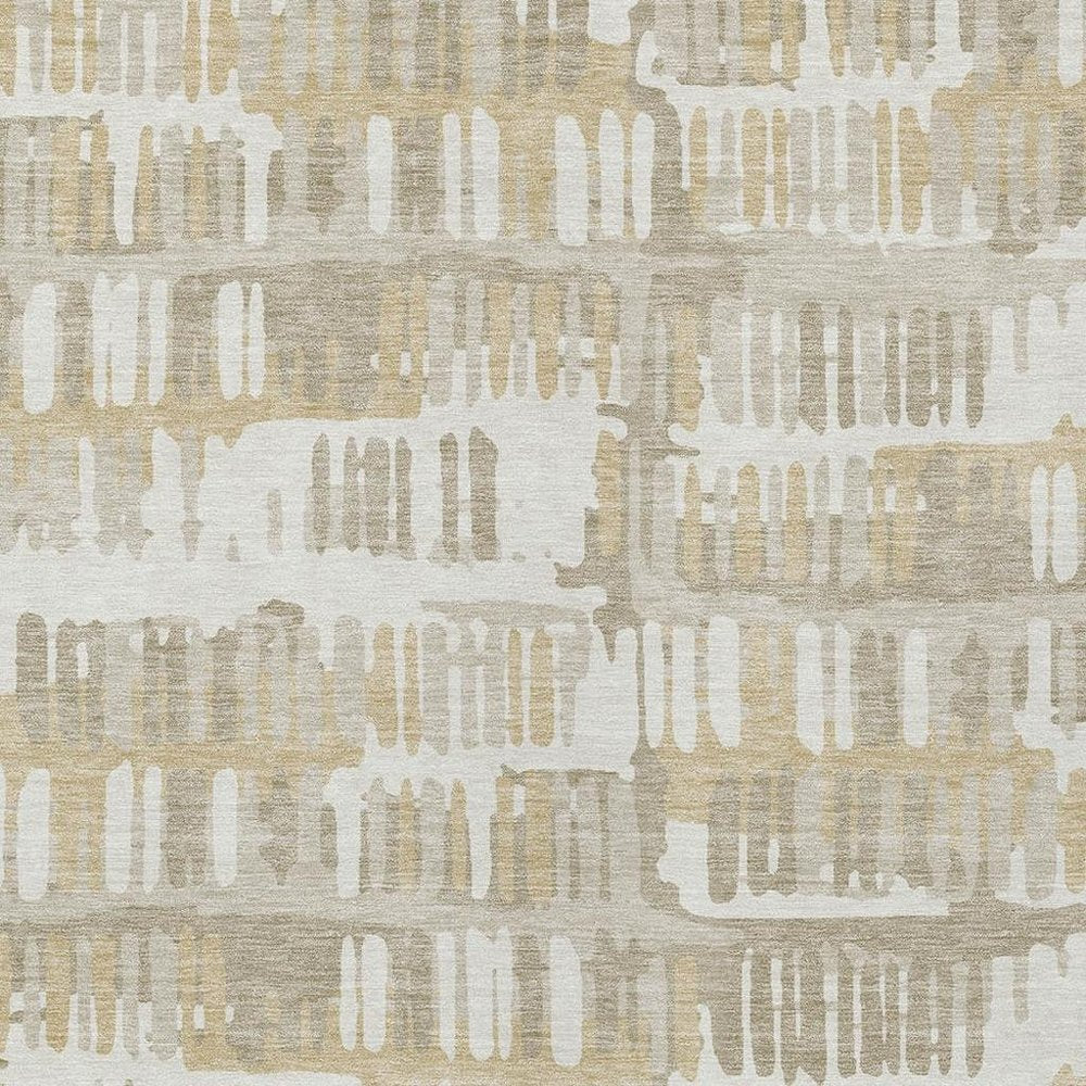 5' X 8' Ivory And Gray Abstract Washable Indoor Outdoor Area Rug — view 4