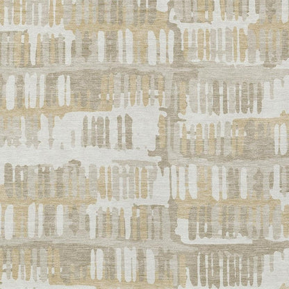 5' X 8' Ivory And Gray Abstract Washable Indoor Outdoor Area Rug HomeRoots