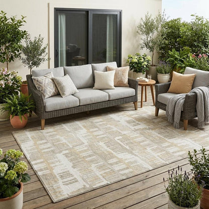 5' X 8' Ivory And Gray Abstract Washable Indoor Outdoor Area Rug HomeRoots