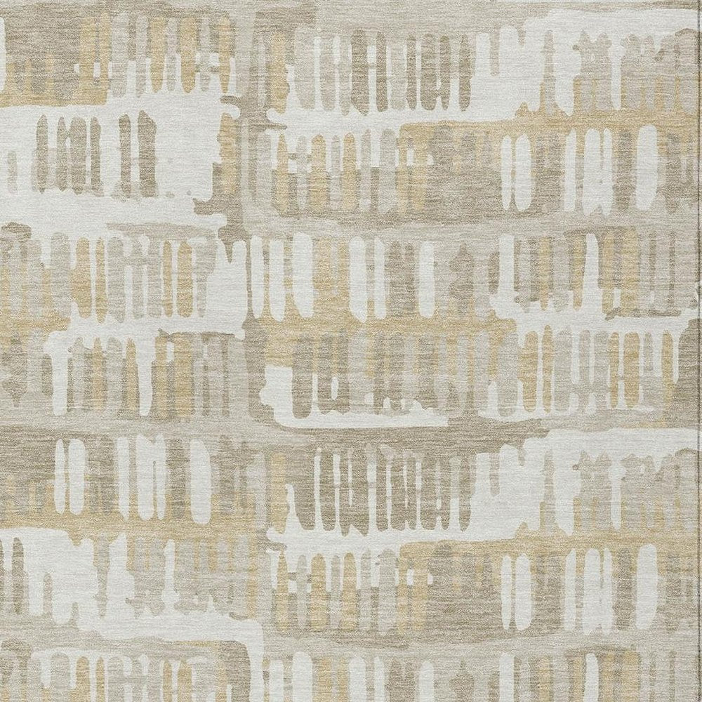 8' X 10' Ivory And Gray Abstract Washable Indoor Outdoor Area Rug — view 4