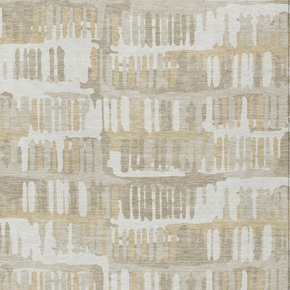 8' X 10' Ivory And Gray Abstract Washable Indoor Outdoor Area Rug HomeRoots