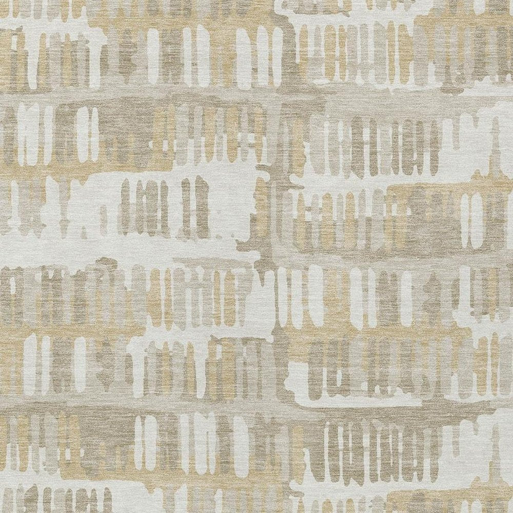8' X 10' Ivory And Gray Abstract Washable Indoor Outdoor Area Rug — view 8