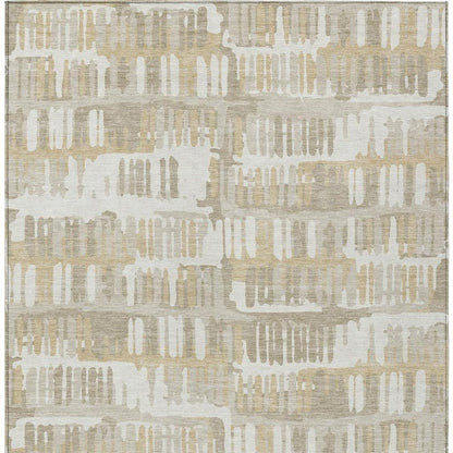 8' X 10' Ivory And Gray Abstract Washable Indoor Outdoor Area Rug HomeRoots