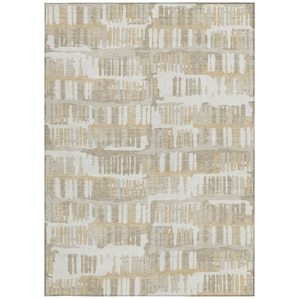 9' X 12' Ivory And Gray Abstract Washable Indoor Outdoor Area Rug — view 5