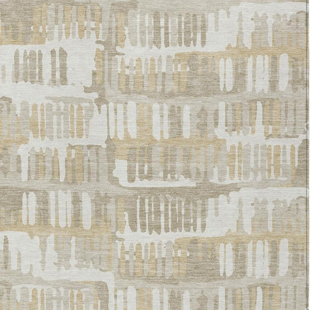 9' X 12' Ivory And Gray Abstract Washable Indoor Outdoor Area Rug HomeRoots