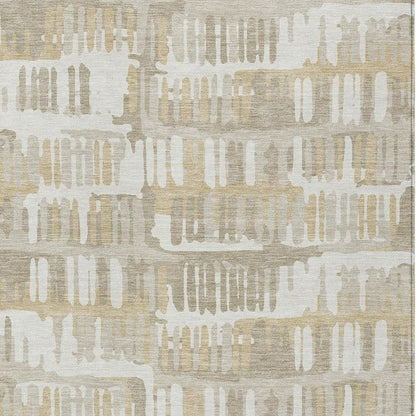 9' X 12' Ivory And Gray Abstract Washable Indoor Outdoor Area Rug HomeRoots