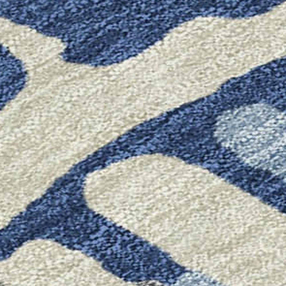 5' X 8' Navy Blue And Gray Abstract Washable Indoor Outdoor Area Rug HomeRoots