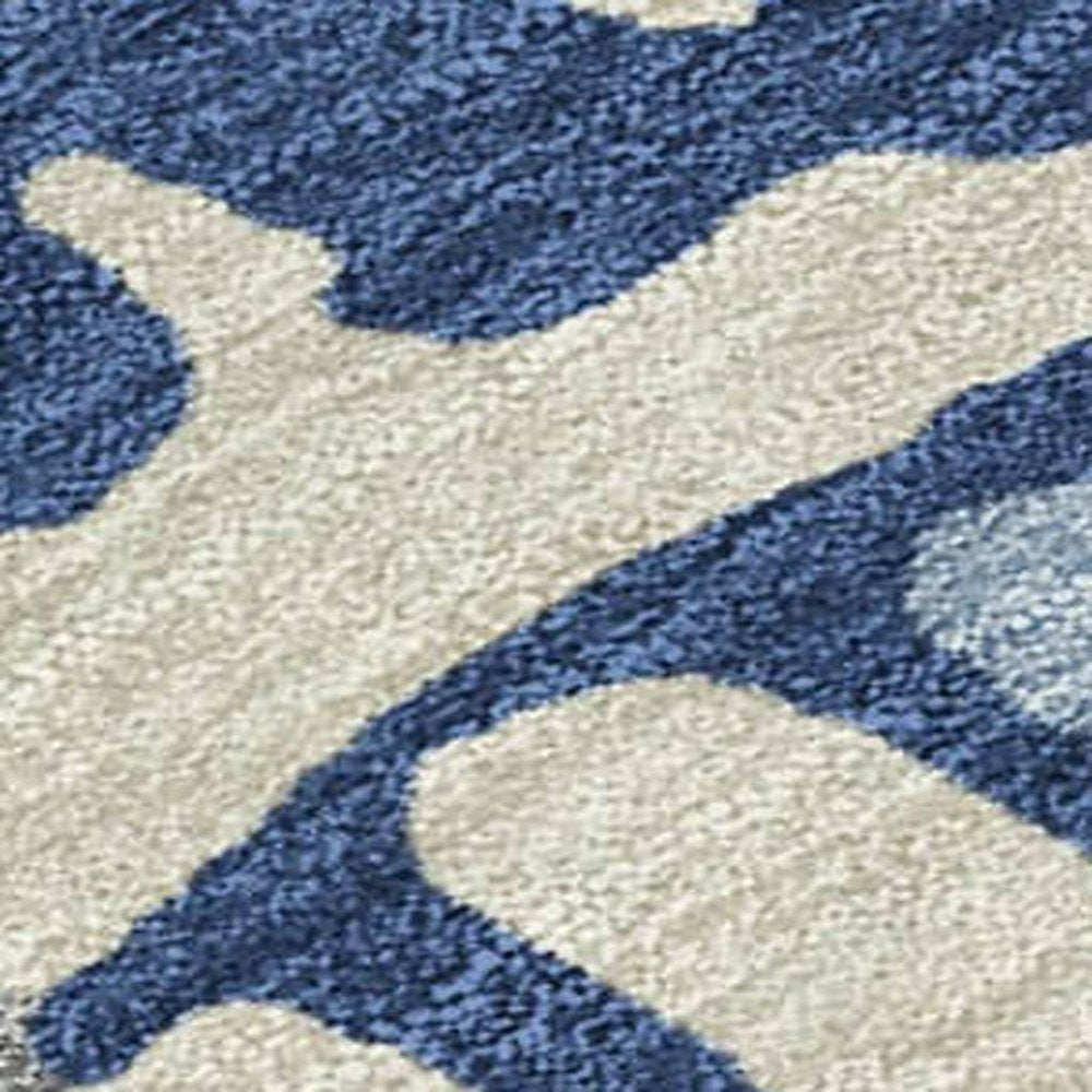 10' X 14' Navy Blue And Gray Abstract Washable Indoor Outdoor Area Rug — view 17