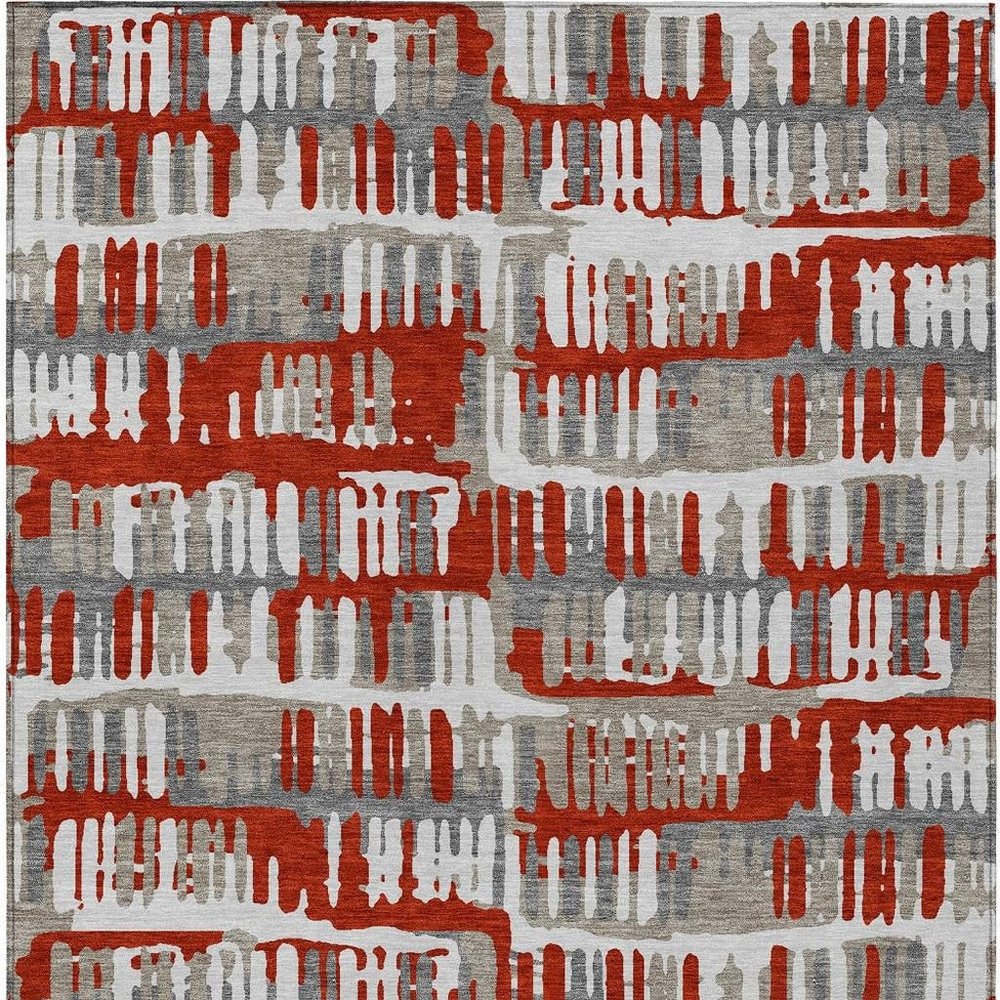 10' X 14' Red And Orange Abstract Washable Indoor Outdoor Area Rug HomeRoots