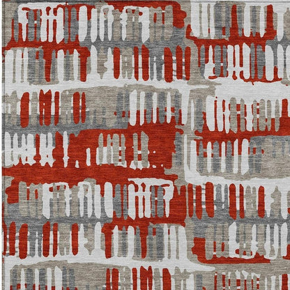 10' X 14' Red And Orange Abstract Washable Indoor Outdoor Area Rug HomeRoots
