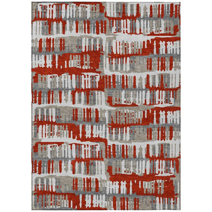 10' X 14' Red And Orange Abstract Washable Indoor Outdoor Area Rug HomeRoots