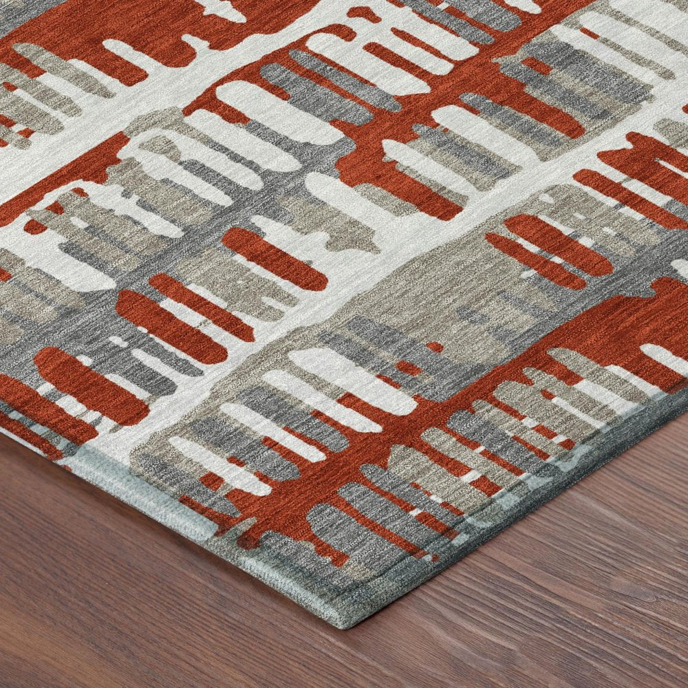 10' X 14' Red And Orange Abstract Washable Indoor Outdoor Area Rug HomeRoots